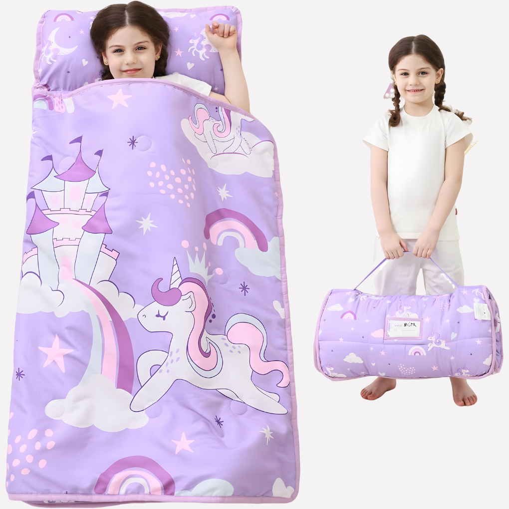 Toddler Nap Mat with Pillow and Blanket