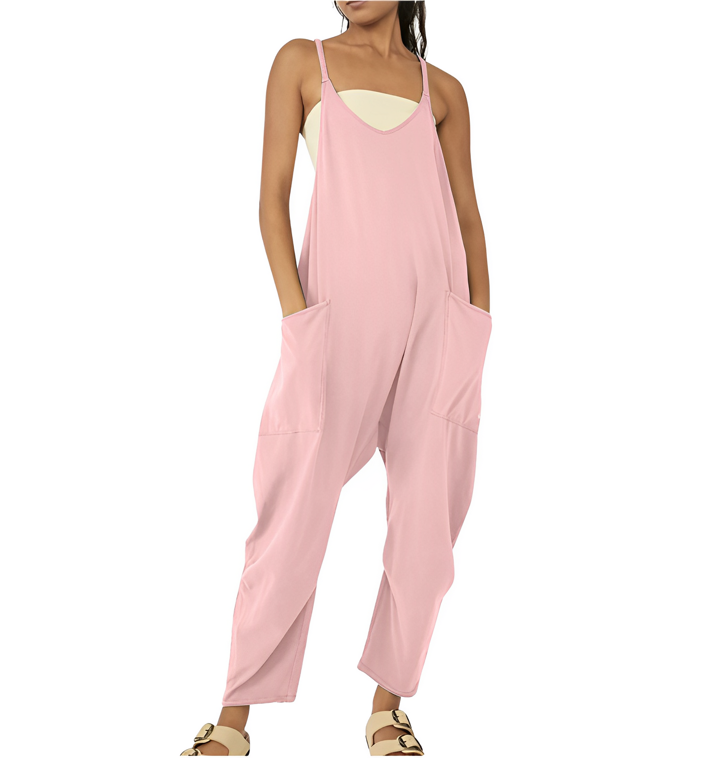 Loose jumpsuit with front pockets - Everly