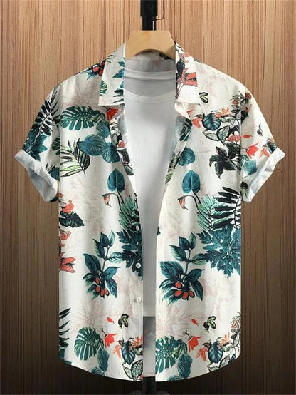 Amich - 3D Flower Printed Hawaiian Shirt