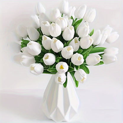 Set mit 15 naturgetreuen Kunsttulpen – ideal für Hochzeiten, Partys und die Dekoration zu Hause