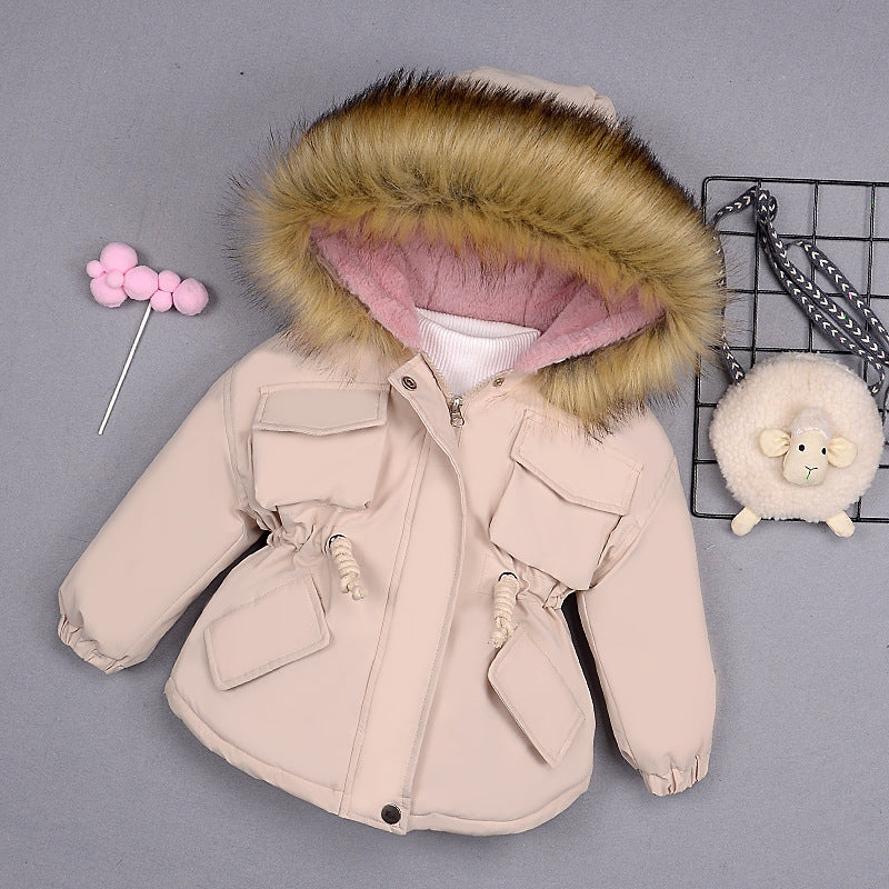 Quilted Winter Parka with Faux Fur for Girls - Jezen