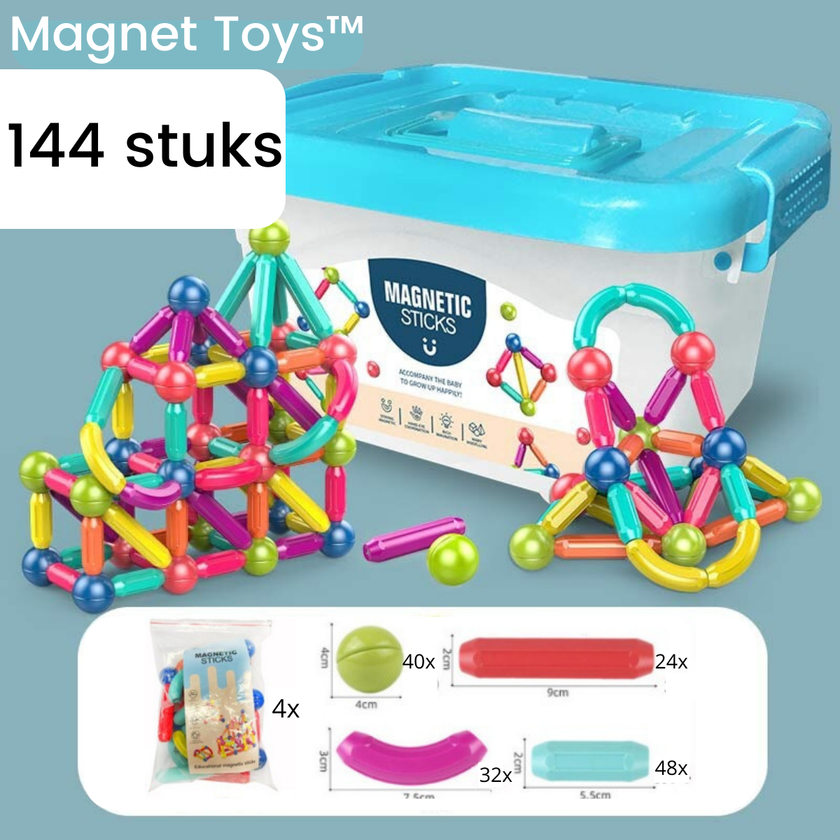 Magnetic Toy Building Set - Educational Creative Play