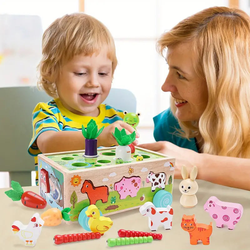 Multifunctional Wooden Toy Cube - Educational Play Fun