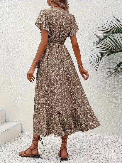 Robe portefeuille à fleurs