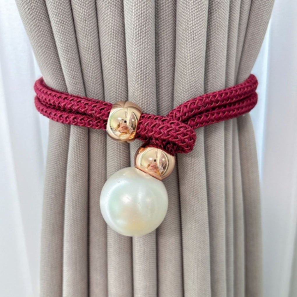 Shiny Elegant Set of 2 Pearl Curtain Tiebacks