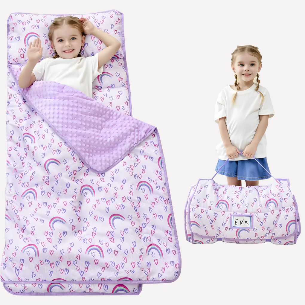 Toddler Nap Mat with Pillow and Blanket