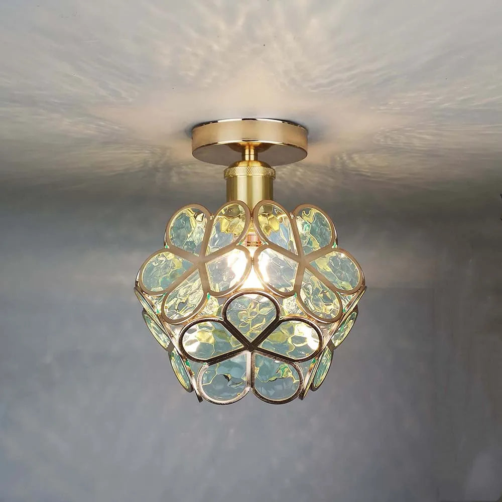 Ceiling Lamp with Flower-Shaped Glass Design for Warm and Stylish Indoor Lighting