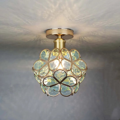 Lámpara de techo con forma de flor e iluminación LED