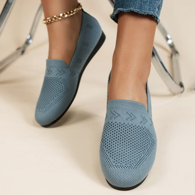 Sapatos leves sem atacadores para senhora, com malha respirável