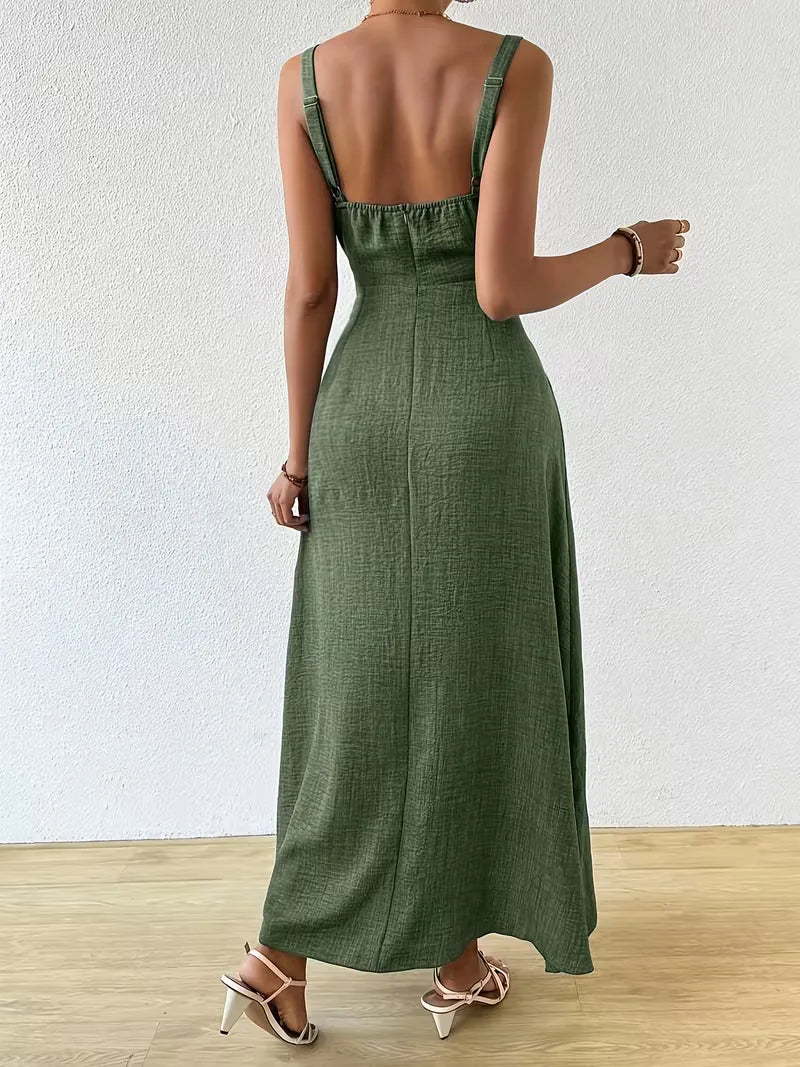 Robe portefeuille à fines bretelles