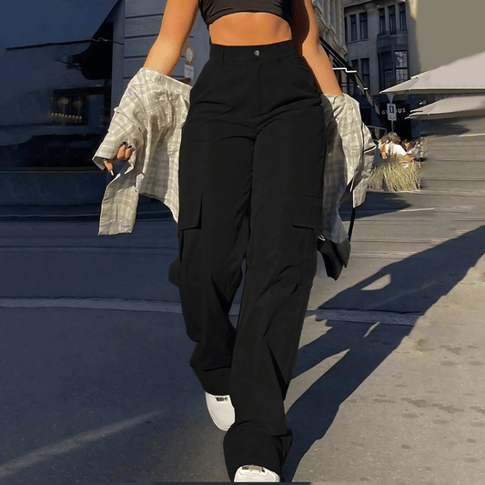 Pantalones cargo de talle alto para mujer