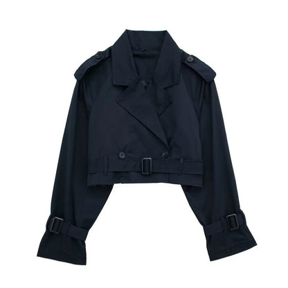Stylish Ladies Short Trench Coat for Casual Look