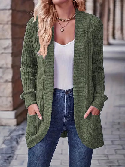 Open vest with ribbed texture