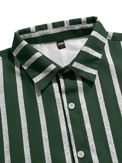 Chemise à manches courtes à rayures verticales