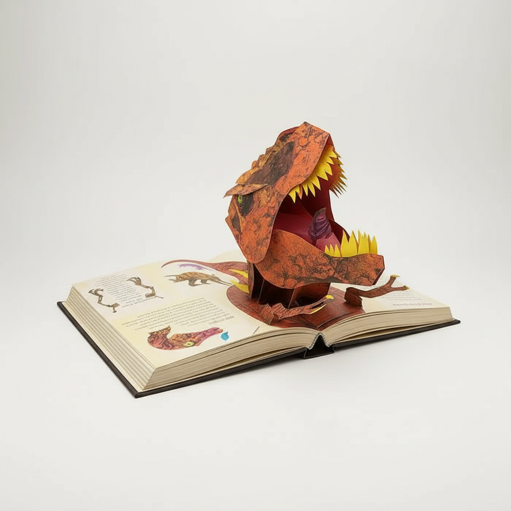 Libro pop-up 3D sui dinosauri con pagine interattive per l’educazione dei bambini