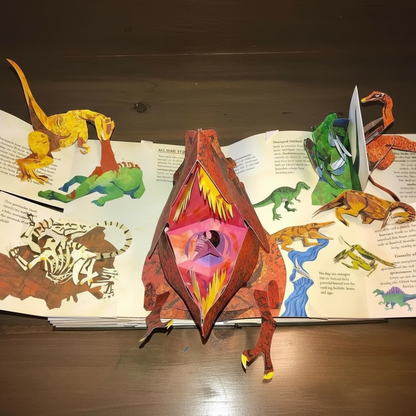 Libro pop-up 3D sui dinosauri con pagine interattive per l’educazione dei bambini