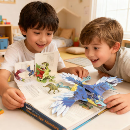 Libro pop-up 3D sui dinosauri con pagine interattive per l’educazione dei bambini