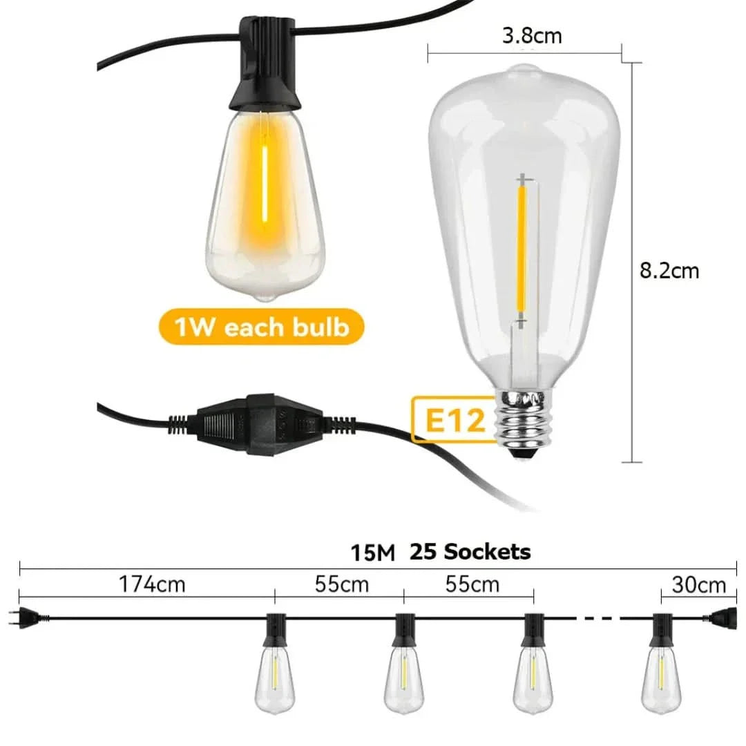 LumiRain - Guirnalda de luces LED impermeable