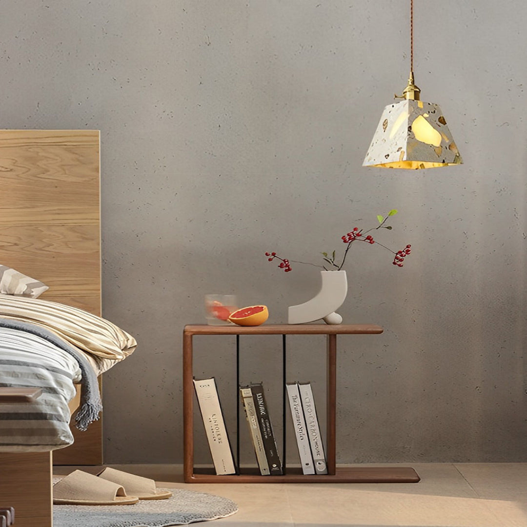 Suspension LED en marbre terrazzo – Design scandinave moderne