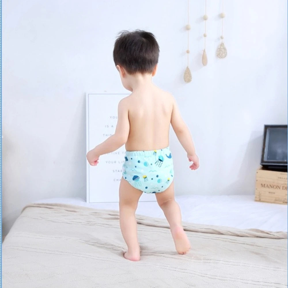 Reusable Baby Nappy Pants with Waterproof 6-Layer Crotch