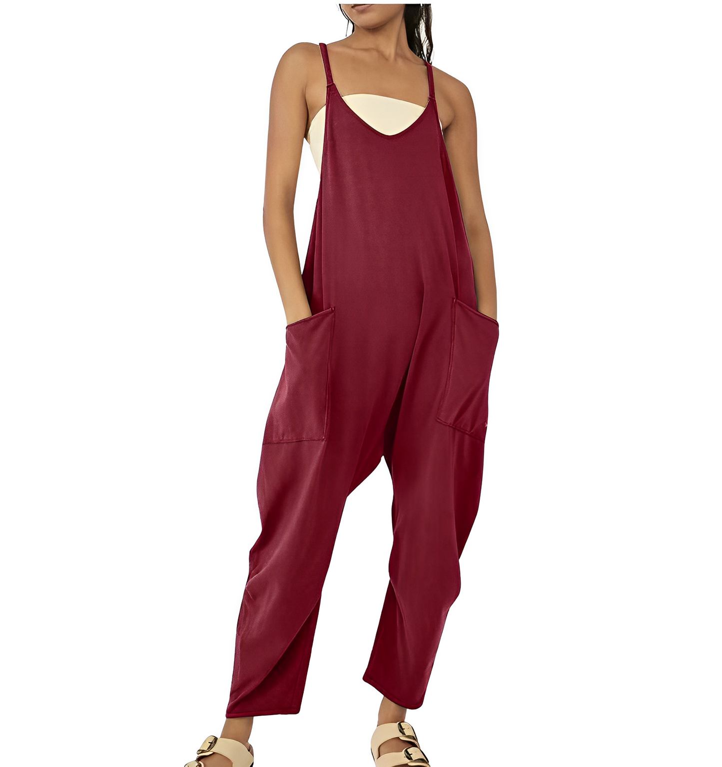 Loose jumpsuit with front pockets - Everly