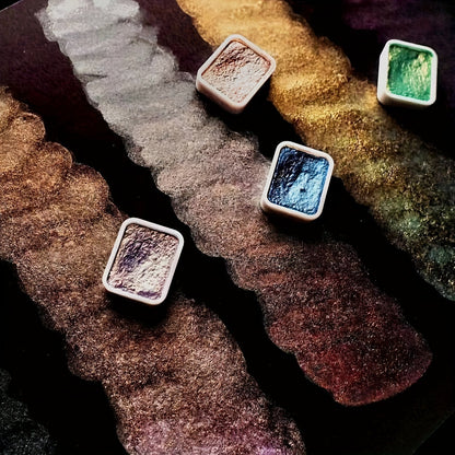 Parelmoerachtige aquarelverfset – 20 kleuren in vaste vorm voor schilderen en kalligrafie