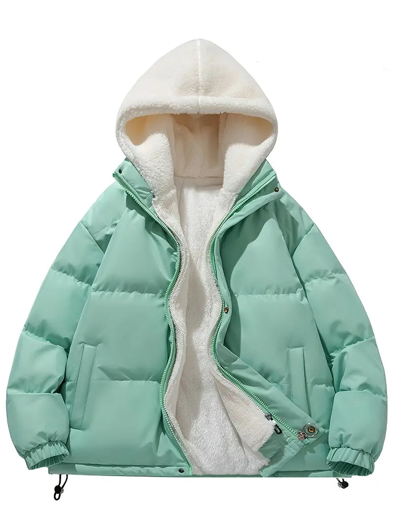 Winter Puffer Jacket with Hood - Angela