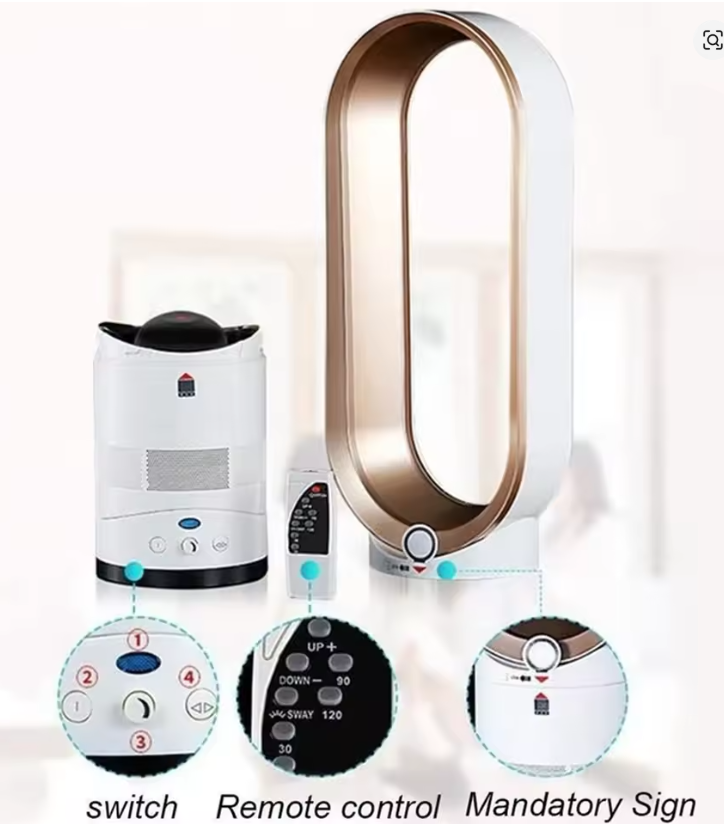 16-inch Bladeless Tower Fan with Remote Control