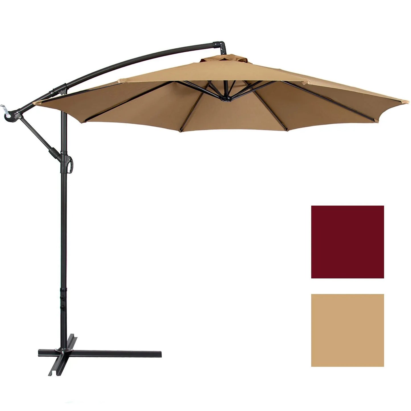Modern Outdoor Sunshade Parasol with Easy Crank Opening System