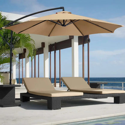 Modern Outdoor Sunshade Parasol with Easy Crank Opening System