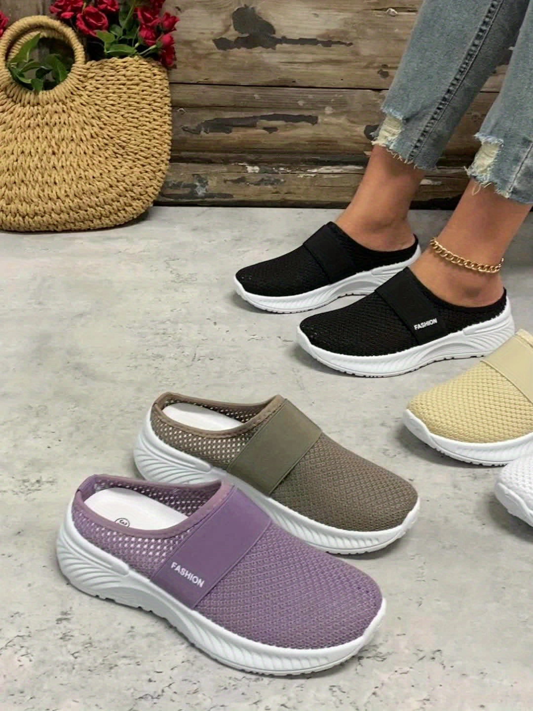 Slip On Summer Sneakers for Women with Breathable Mesh