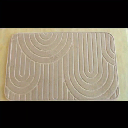 Tapis de bain géométrique antidérapant – Confortable et élégant pour votre salle de bains