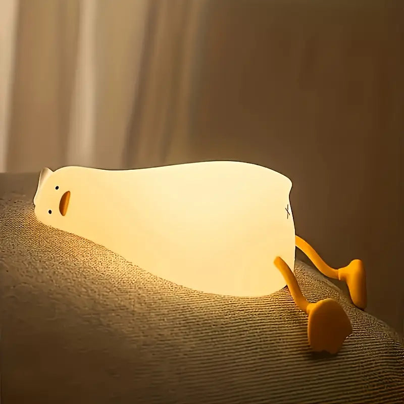 Eend-nachtlampje van zacht silicone met dimbaar licht voor de kinderkamer