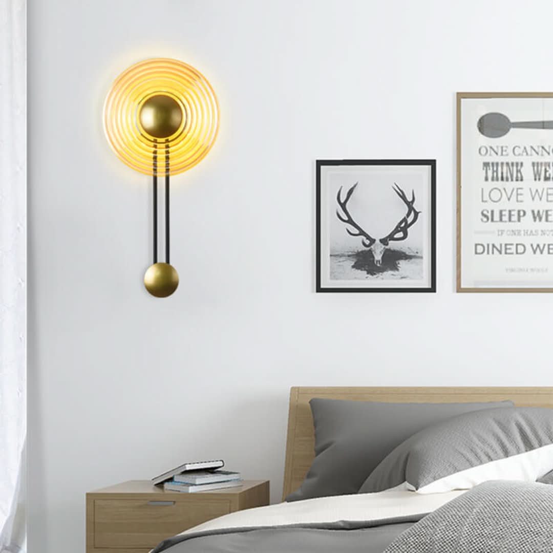 LuxLight - Modern 1-Light Circular LED Wall Lamp with Arm