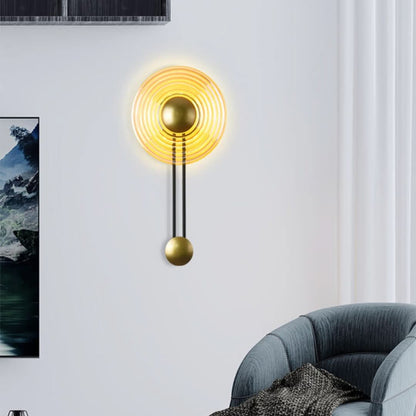 LuxLight - Modern 1-Light Circular LED Wall Lamp with Arm