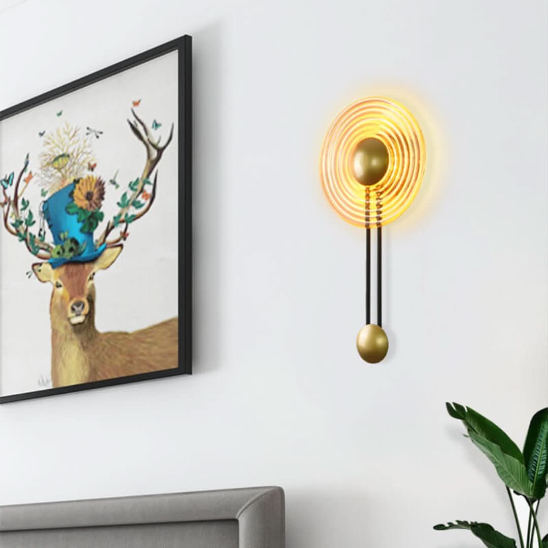 LuxLight - Modern 1-Light Circular LED Wall Lamp with Arm