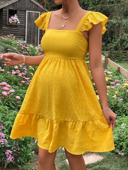 Ribbed Maternity Dress with Open Back and Bow Detail