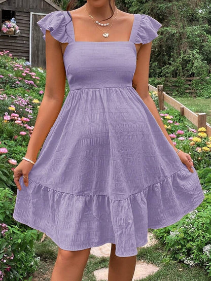 Ribbed Maternity Dress with Open Back and Bow Detail