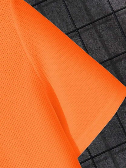 Orange Men's T-shirt with Notched Neck