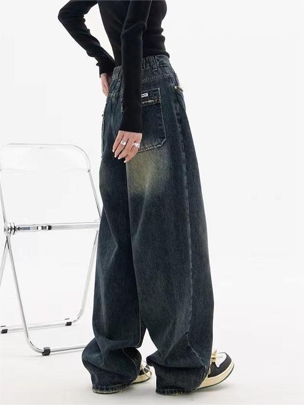 Nadja - Vintage Baggy Jeans with Washed Effect