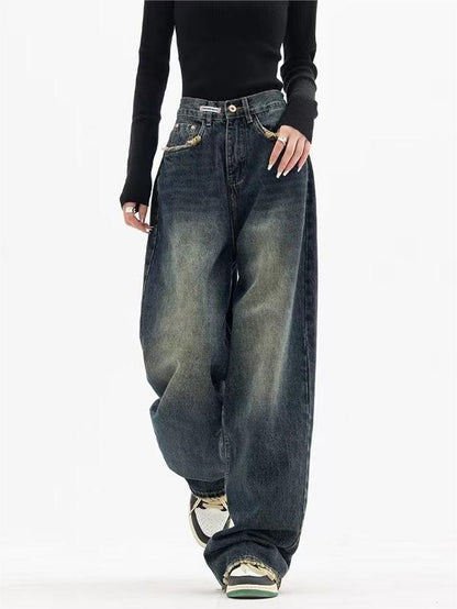 Nadja - Vintage Baggy Jeans with Washed Effect