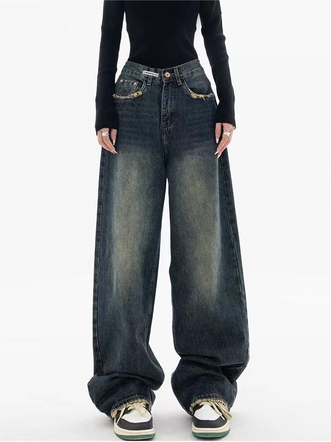 Nadja - Vintage Baggy Jeans with Washed Effect