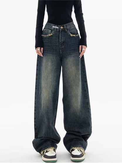 Nadja - Vintage Baggy Jeans with Washed Effect