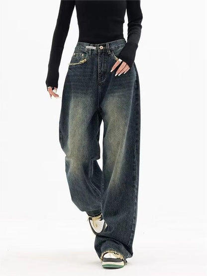 Nadja - Vintage Baggy Jeans with Washed Effect