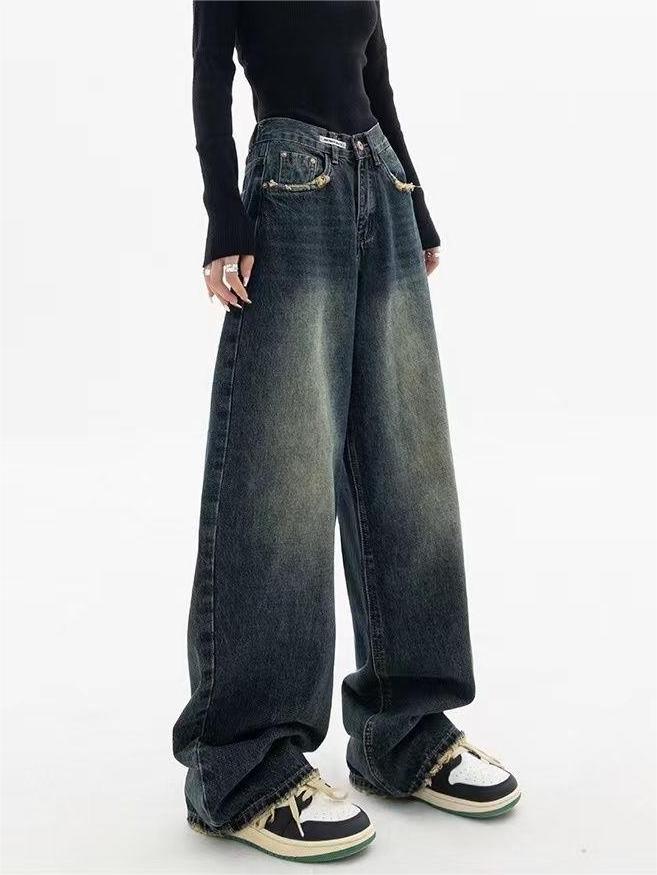 Nadja - Vintage Baggy Jeans with Washed Effect
