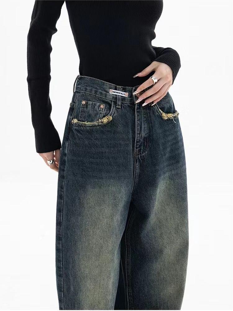 Nadja - Vintage Baggy Jeans with Washed Effect