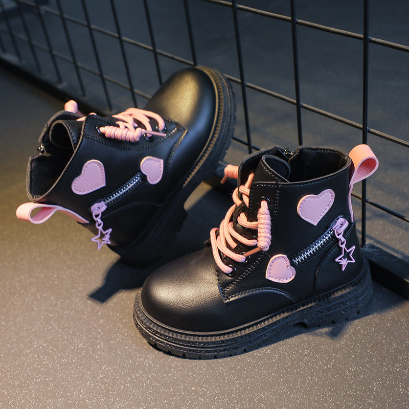 Stylové a módní kotníkové boty s protiskluzovou podrážkou a zipy pro dívky – Sheren