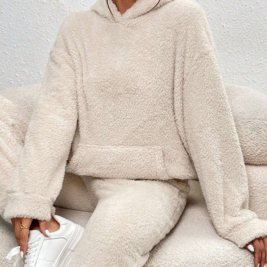 Conjunto de forro polar de invierno de 2 piezas para mujer - Spania