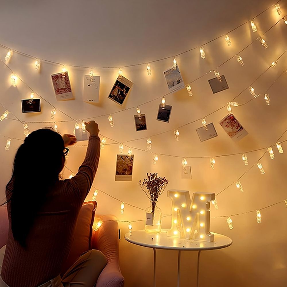 Lampada LED per foto ClipGlow - Magiche lucine con mollette per foto