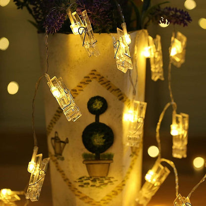 Lampada LED per foto ClipGlow - Magiche lucine con mollette per foto